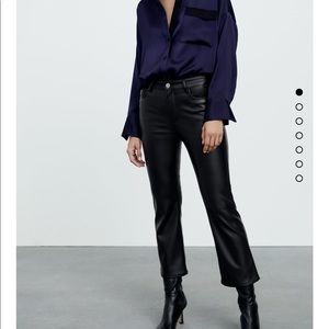 Zara Mini flare leather pants